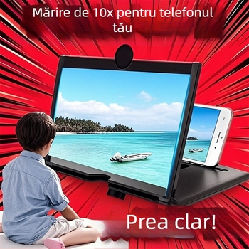 Lupa de ecran pentru telefon cu afișaj HD ultra-clar, protecție oculară, afișaj de proiecție și suport pentru lupă