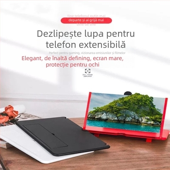 Lupa de ecran pentru telefon cu afișaj HD ultra-clar, protecție oculară, afișaj de proiecție și suport pentru lupă