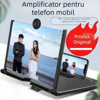 Amplificator de ecran pentru telefon – suport de birou pentru vizionare HD, vizualizare 3D, protecția ochilor; plastic, stil general