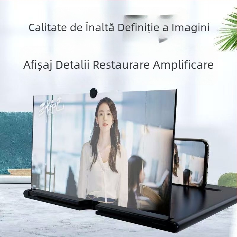Amplificator de ecran pentru telefon – suport de birou pentru vizionare HD, vizualizare 3D, protecția ochilor; plastic, stil general