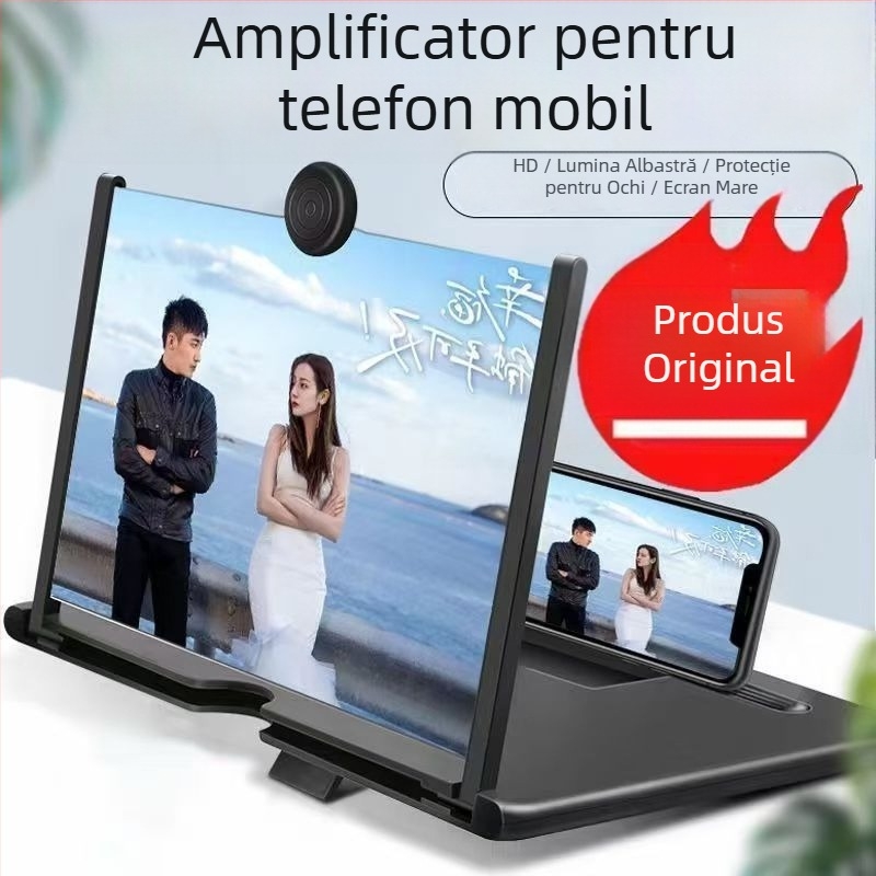 Amplificator de ecran pentru telefon – suport de birou pentru vizionare HD, vizualizare 3D, protecția ochilor; plastic, stil general