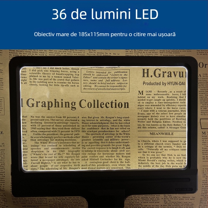 Suport pentru telefon cu lupă Fresnel pentru birou, lupă detașabilă pentru mână, model F8913T, marcă Star