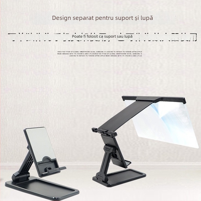 Mărire HD a ecranului pentru telefon, suport detașabil în două moduri, protecție ochi, anti-lumină albastră, anti-radiere, mărire 3–5×, distanță de vizionare 1 m