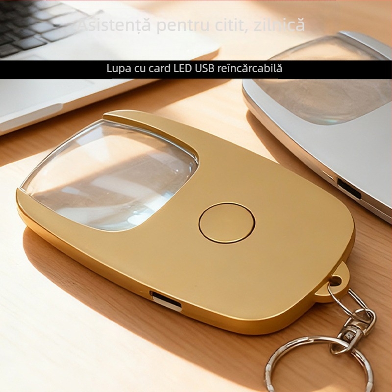 Lupa LED cu încărcare USB, breloc portabil WG144