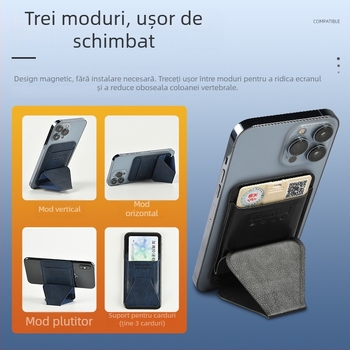 Arctic Titan suport magnetic pentru telefon și staționare pliabilă – portabil, ultra-subțire, cu adeziv pe spate pentru husă cu carduri