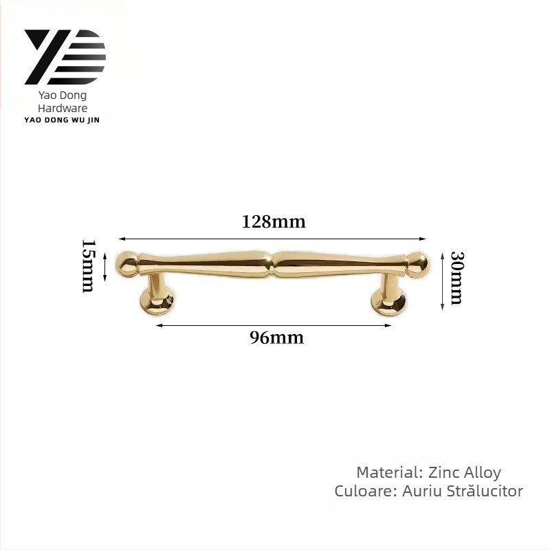 Yaodong 2092 Mâner pentru ușă de dulap — aliaj de zinc, acoperire electroplată, hardware mobilier modern minimalist