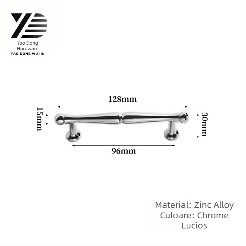 Yaodong 2092 Mâner pentru ușă de dulap — aliaj de zinc, acoperire electroplată, hardware mobilier modern minimalist