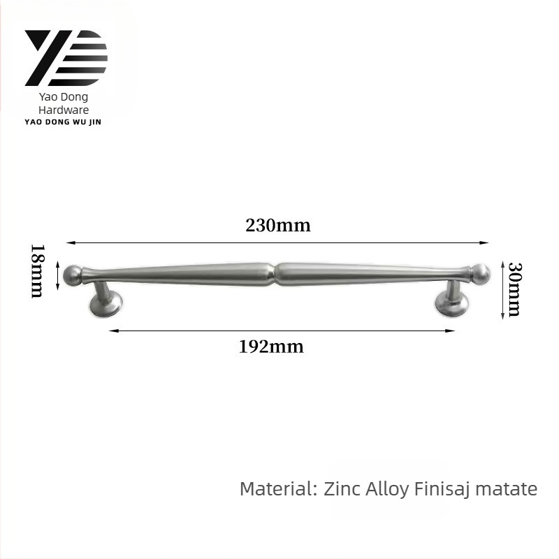 Yaodong 2092 Mâner pentru ușă de dulap — aliaj de zinc, acoperire electroplată, hardware mobilier modern minimalist