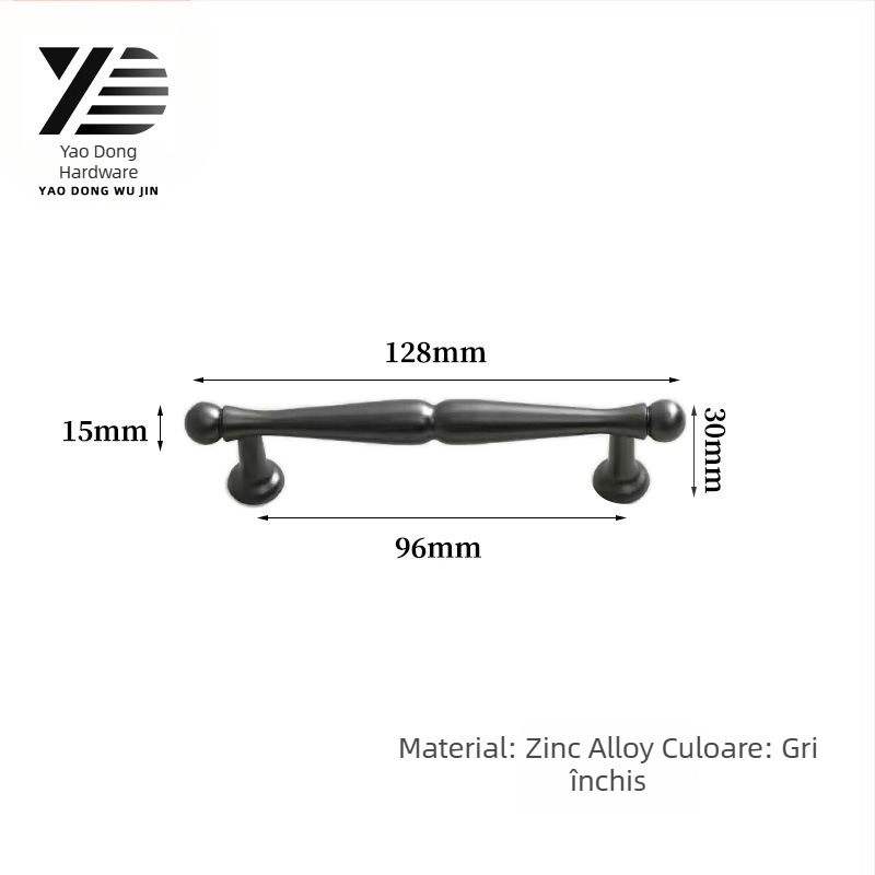 Yaodong 2092 Mâner pentru ușă de dulap — aliaj de zinc, acoperire electroplată, hardware mobilier modern minimalist