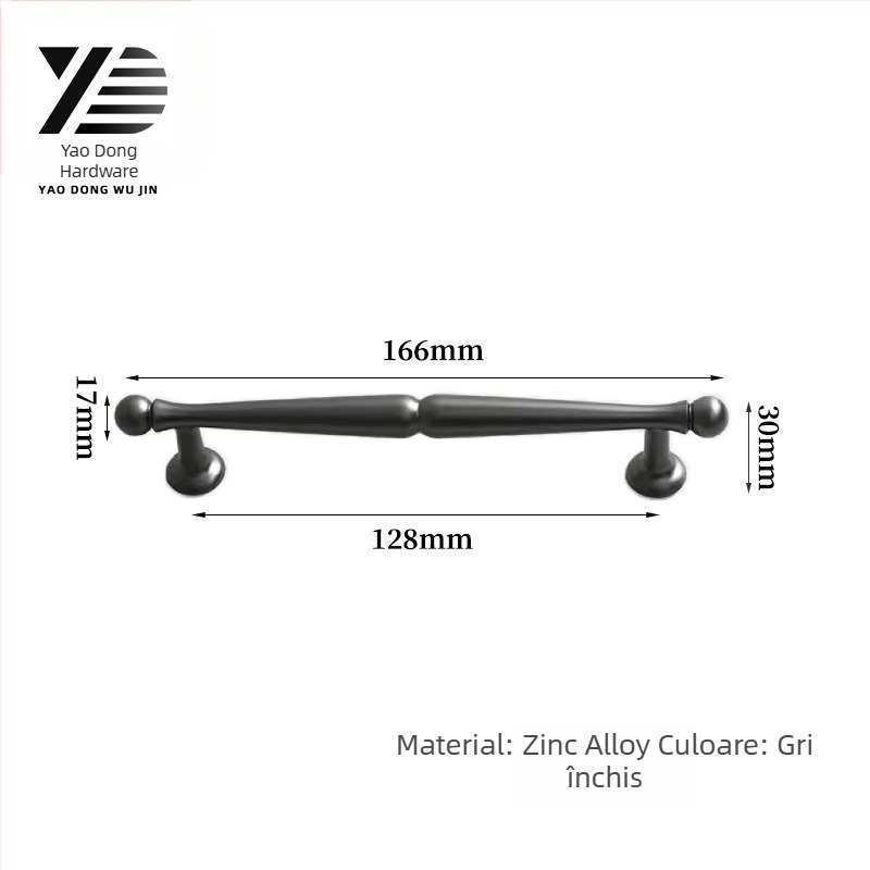Yaodong 2092 Mâner pentru ușă de dulap — aliaj de zinc, acoperire electroplată, hardware mobilier modern minimalist