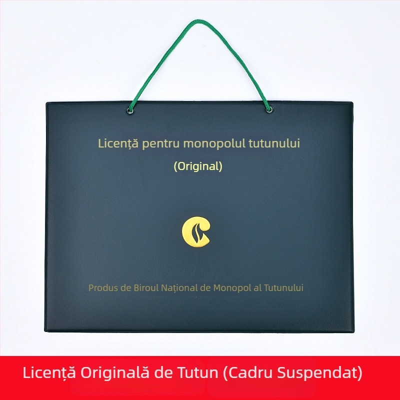Portcard din piele pentru certificat de tutun (copie originală), ramă de perete pentru licențe de afaceri și igienă alimentară, stil ins wind