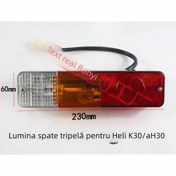 Lumină spate tricolor pentru staționar – semnal de direcție, lumină de frână, lumină anti-coliziune, 12V/24V, 5000 lm