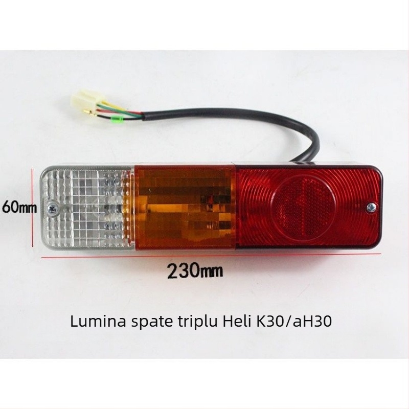 Lumină spate tricolor pentru staționar – semnal de direcție, lumină de frână, lumină anti-coliziune, 12V/24V, 5000 lm