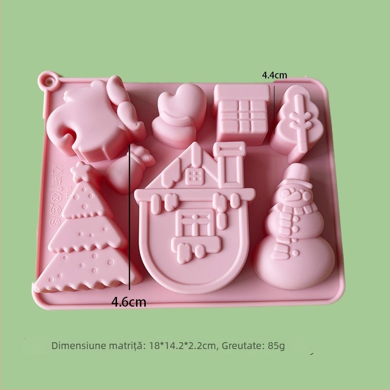 Formă din silicon pentru Moș Crăciun și Brad – Multifuncțională pentru cofetărie, mousse de ciocolată, lumânare, ipsos și săpun