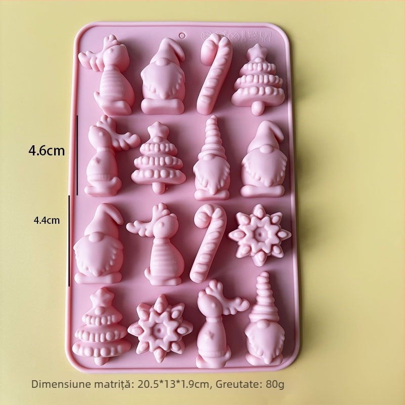 Formă din silicon pentru Moș Crăciun și Brad – Multifuncțională pentru cofetărie, mousse de ciocolată, lumânare, ipsos și săpun