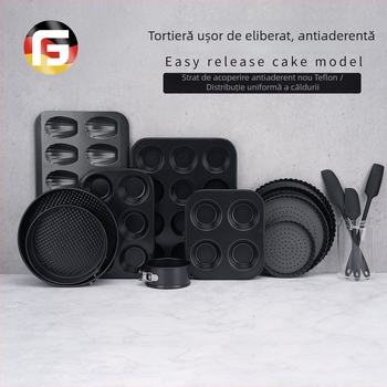 Formă pentru prăjituri din oțel cu carbon înalt, rotundă, antiaderentă, cu fund detașabil