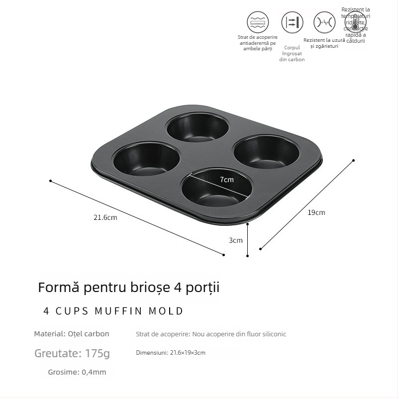 Formă pentru prăjituri din oțel cu carbon înalt, rotundă, antiaderentă, cu fund detașabil