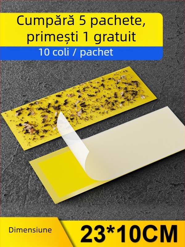 Folie lipicioasă pentru lampă anti muște — placă de capcană lipicioasă pentru insecte, acoperire 10 m², material plasă din viscoză importată, fără baterie, stil universal