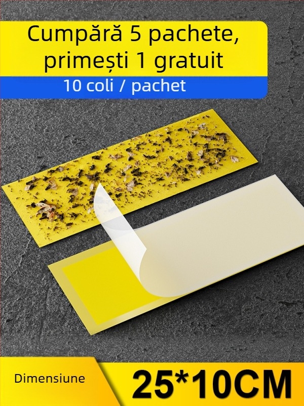 Folie lipicioasă pentru lampă anti muște — placă de capcană lipicioasă pentru insecte, acoperire 10 m², material plasă din viscoză importată, fără baterie, stil universal