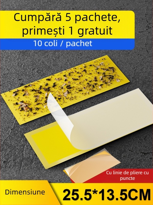 Folie lipicioasă pentru lampă anti muște — placă de capcană lipicioasă pentru insecte, acoperire 10 m², material plasă din viscoză importată, fără baterie, stil universal