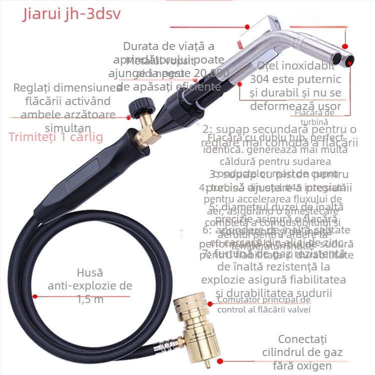 Pistol de sudură pentru țevi de cupru – Jiarui JH-3SW, sudură a țevilor de cupru, accesoriu pentru aer condiționat
