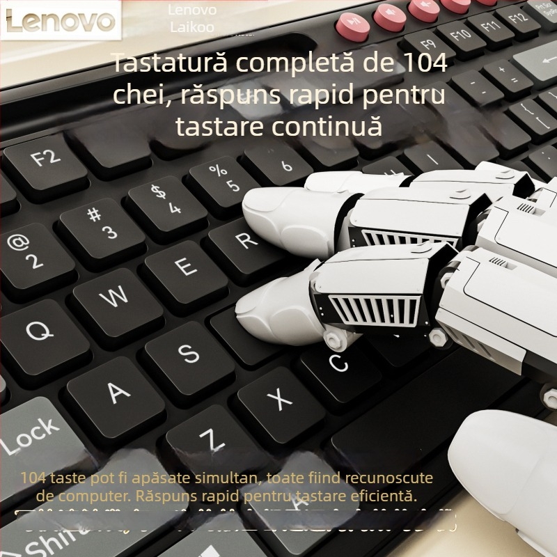 Lenovo KB101 Set tastatură și mouse cu cablu USB – Gaming, 1200 DPI, ergonomic, lansat în 2024