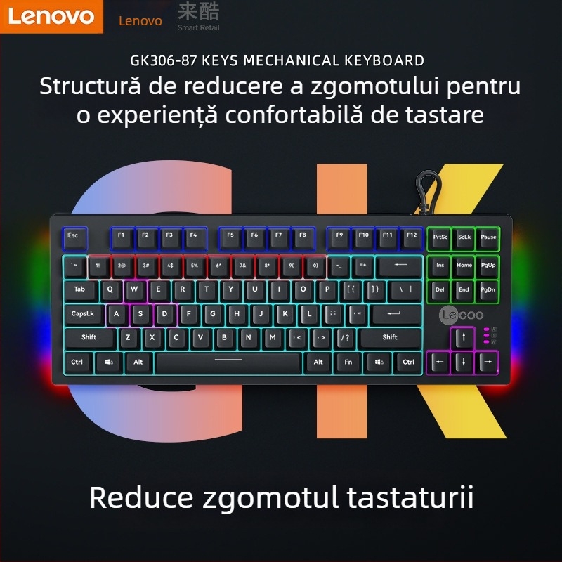 Lenovo KB101 Set tastatură și mouse cu cablu USB – Gaming, 1200 DPI, ergonomic, lansat în 2024
