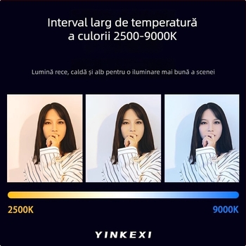 Inkex WL Mini LED Lumină de umplere – Lumină de buzunar, 7W, 3.7V, trei temperaturi de culoare, pentru înregistrări live de selfie
