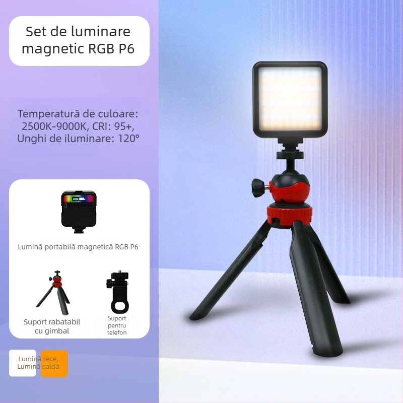 Inkex WL Mini LED Lumină de umplere – Lumină de buzunar, 7W, 3.7V, trei temperaturi de culoare, pentru înregistrări live de selfie