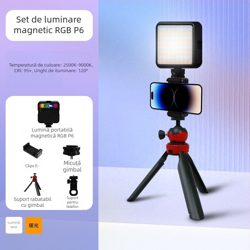 Inkex WL Mini LED Lumină de umplere – Lumină de buzunar, 7W, 3.7V, trei temperaturi de culoare, pentru înregistrări live de selfie