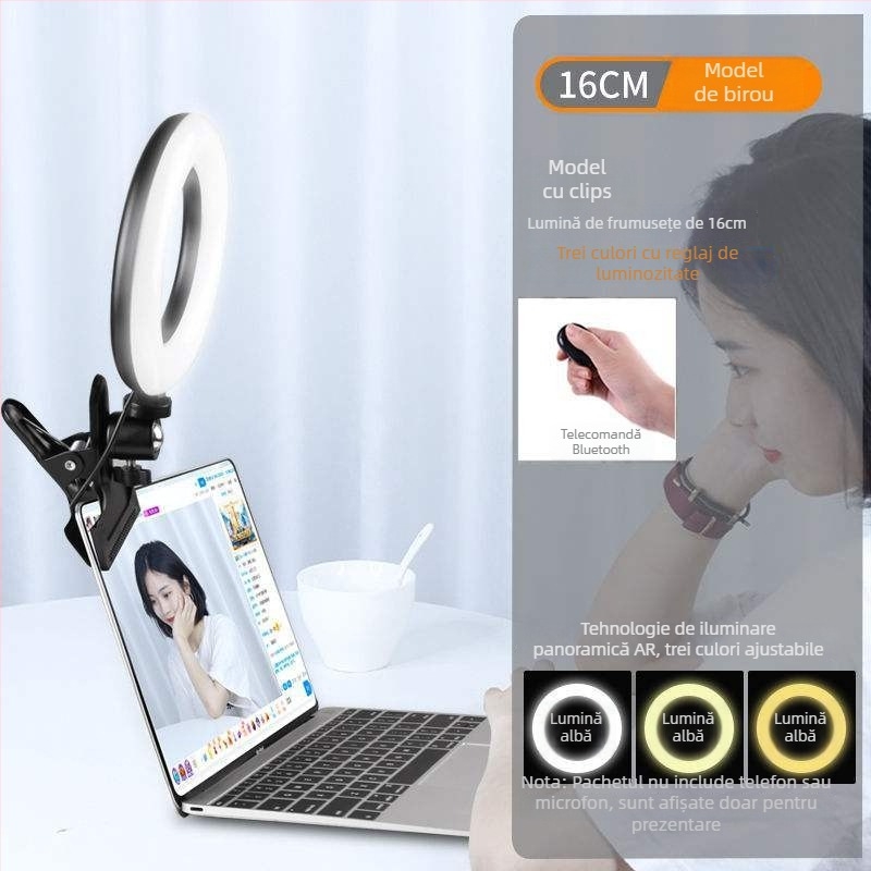 Waite Lumină de fill pentru streaming live, cu temperatură de culoare în trei trepte, ≤10W, 110V