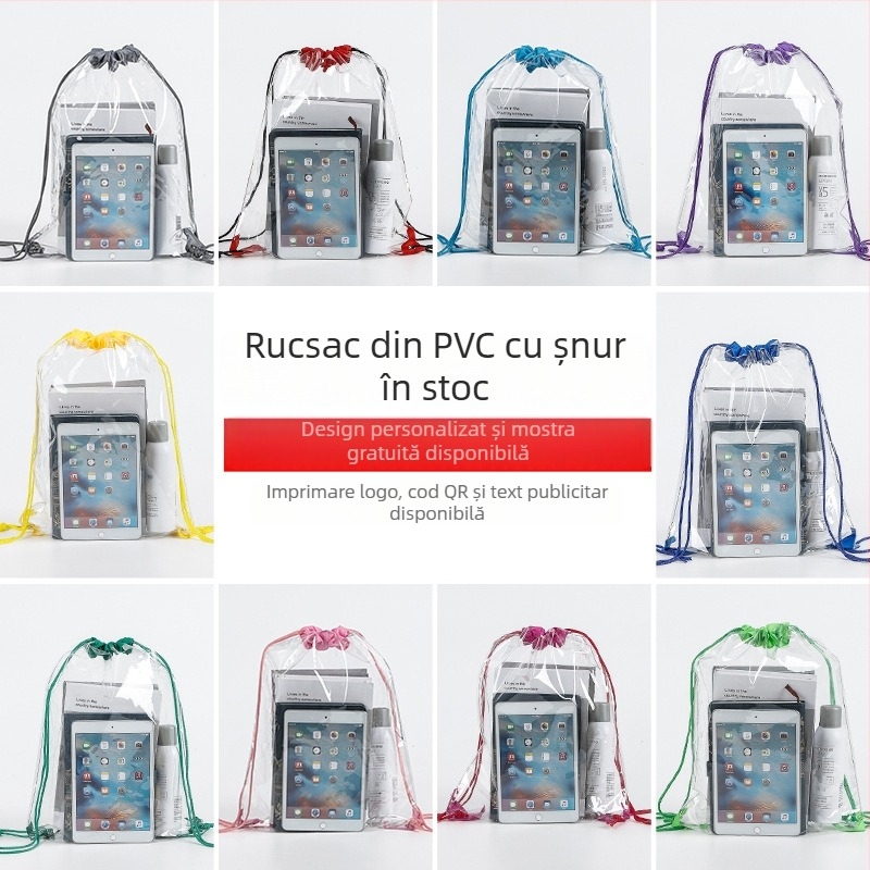 Sac de depozitare din PVC cu șnur, imprimare logo personalizabilă