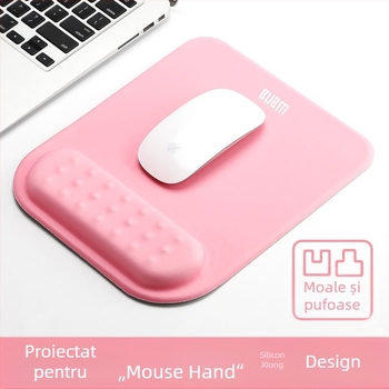 Mouse pad cu pernă de memorie pentru încheietură, bază din cauciuc, față dublă, suport pentru încheietură, pentru tastatură și birou