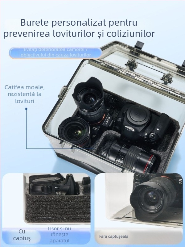 Cutie de dezumidificare pentru cameră SLR – uscare, rezistență la mucegai, depozitare etanșă pentru obiective și echipament digital
