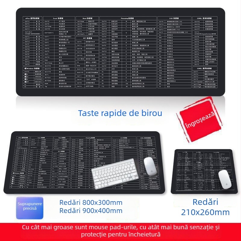 Covoraș mare anti-alunecare pentru birou, din cauciuc natural, o singură față, imprimare prin transfer termic, posibilitatea de a personaliza cu imagini, imprimare logo disponibil