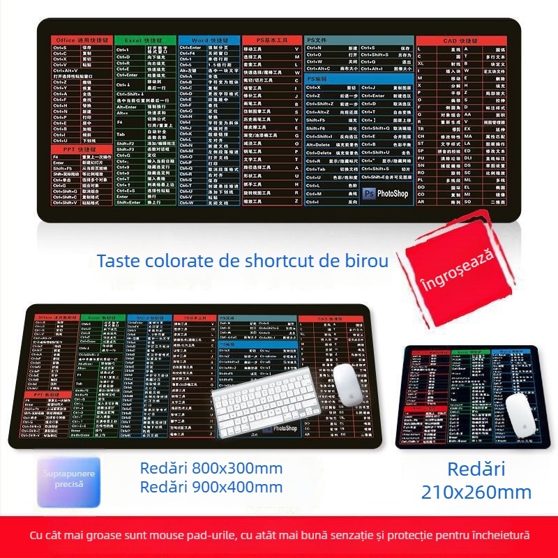 Covoraș mare anti-alunecare pentru birou, din cauciuc natural, o singură față, imprimare prin transfer termic, posibilitatea de a personaliza cu imagini, imprimare logo disponibil