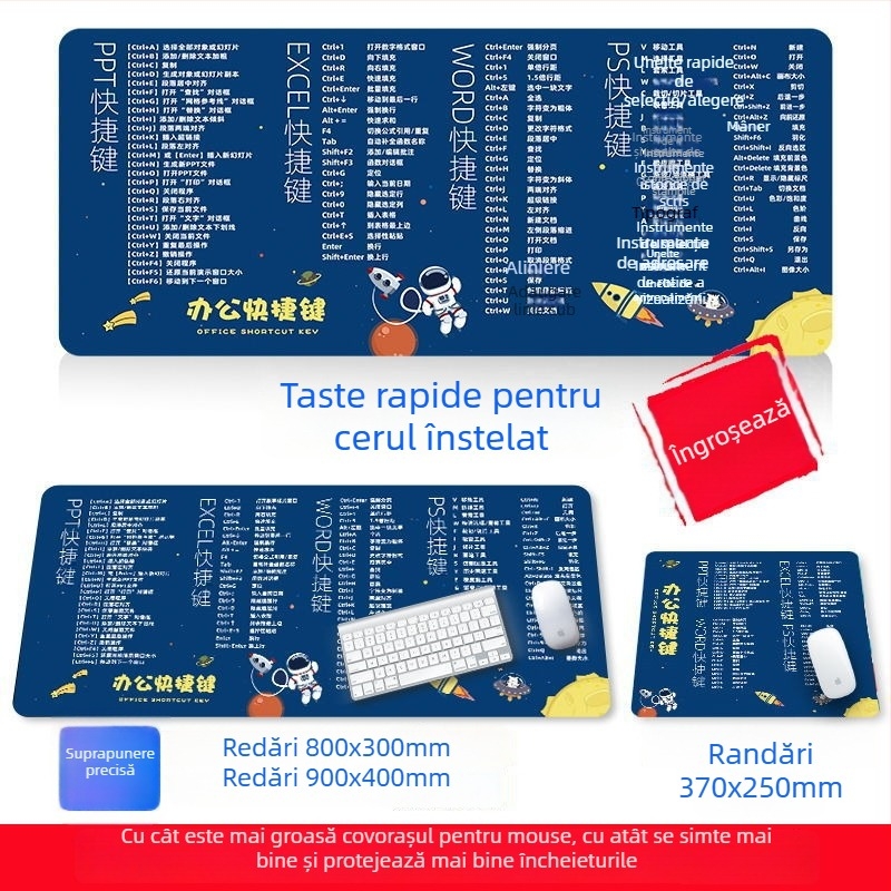 Covoraș mare anti-alunecare pentru birou, din cauciuc natural, o singură față, imprimare prin transfer termic, posibilitatea de a personaliza cu imagini, imprimare logo disponibil