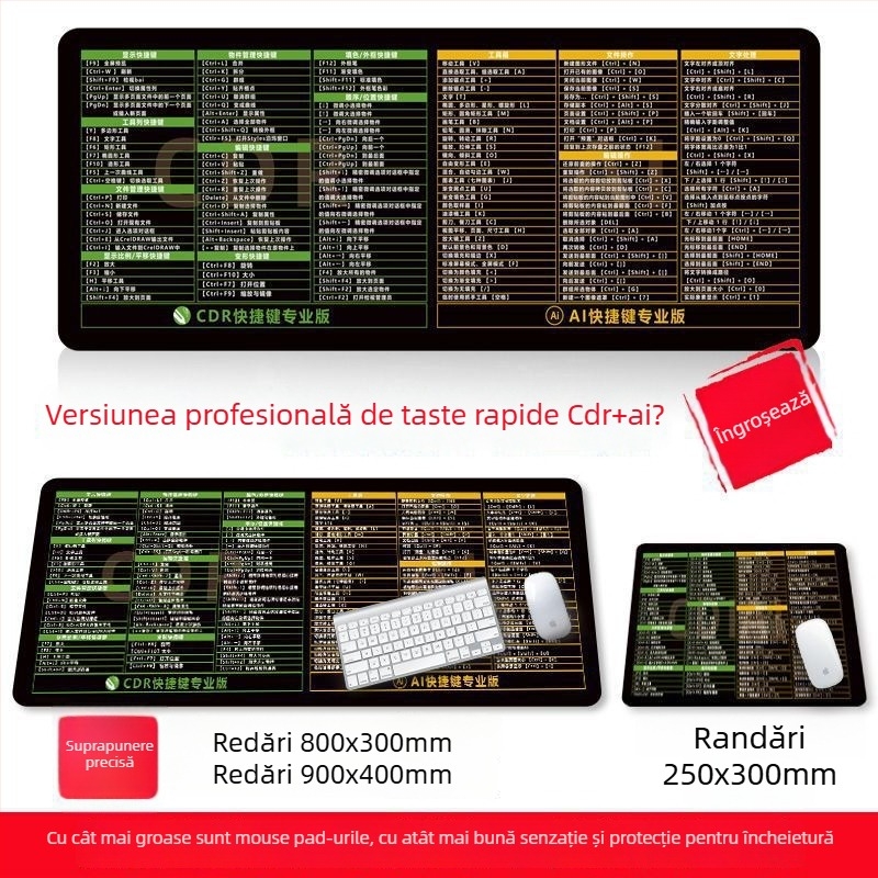 Covoraș mare anti-alunecare pentru birou, din cauciuc natural, o singură față, imprimare prin transfer termic, posibilitatea de a personaliza cu imagini, imprimare logo disponibil