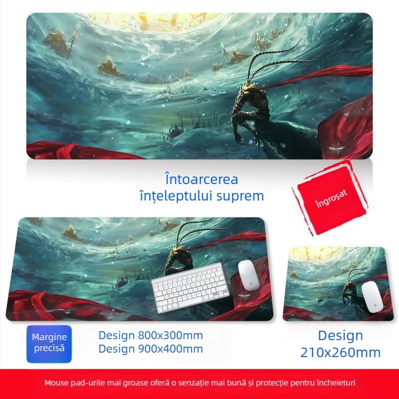 Covoraș mare anti-alunecare pentru birou, din cauciuc natural, o singură față, imprimare prin transfer termic, posibilitatea de a personaliza cu imagini, imprimare logo disponibil