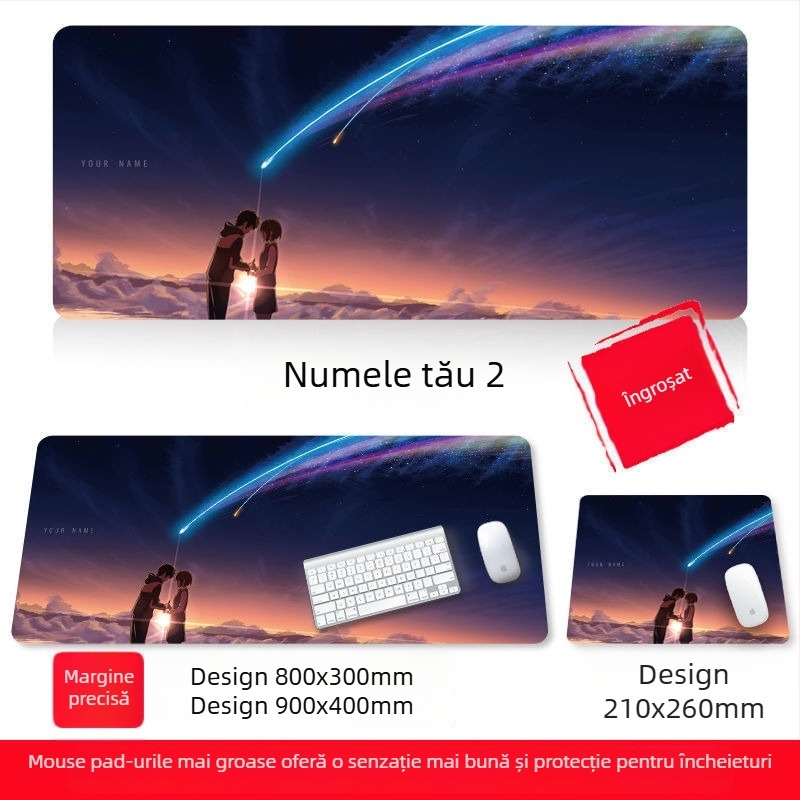 Covoraș mare anti-alunecare pentru birou, din cauciuc natural, o singură față, imprimare prin transfer termic, posibilitatea de a personaliza cu imagini, imprimare logo disponibil