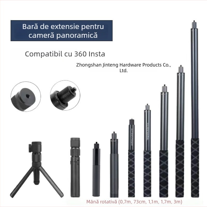 Mâner pentru selfie stick Bullet Time, rotire, 5 secțiuni, aliaj de aluminiu, sarcină 2–5 kg