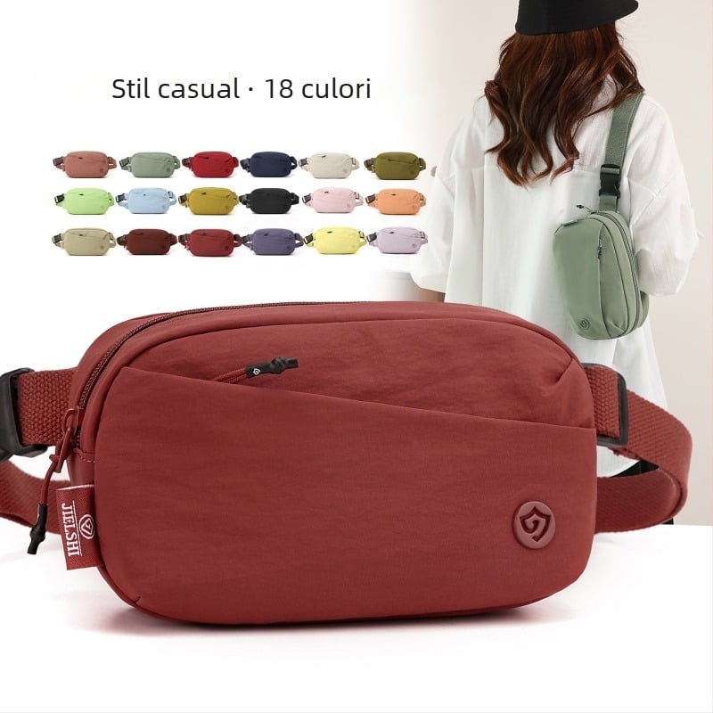 Geantă Jelans urban crossbody, din Oxford, închidere cu fermoar, căptușeală din poliester, buzunar ascuns cu fermoar