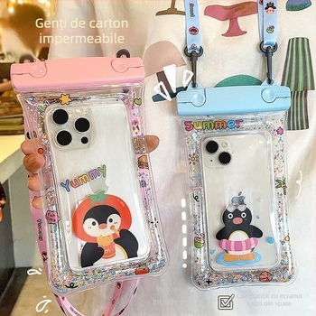 Husă impermeabilă pentru telefon cu cataramă dublă și șnur textil – husă PVC sigilată cu ecran tactil pentru telefoane mobile (Cod Lh003)