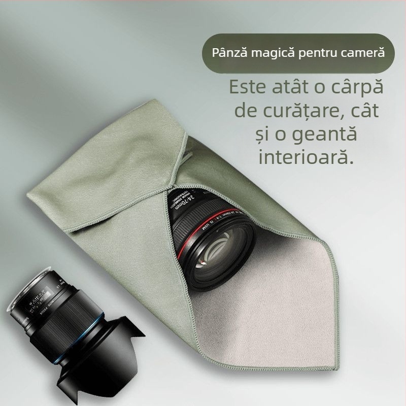 Geantă pentru aparat foto din material textil, model solid, căptușeală din material textil, panou spate ergonomic, compatibilă cu DSLR și camere mirrorless (Toamnă 2020)