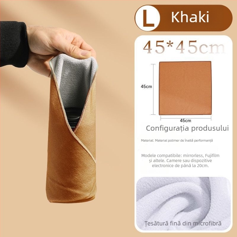 Geantă pentru aparat foto din material textil, model solid, căptușeală din material textil, panou spate ergonomic, compatibilă cu DSLR și camere mirrorless (Toamnă 2020)