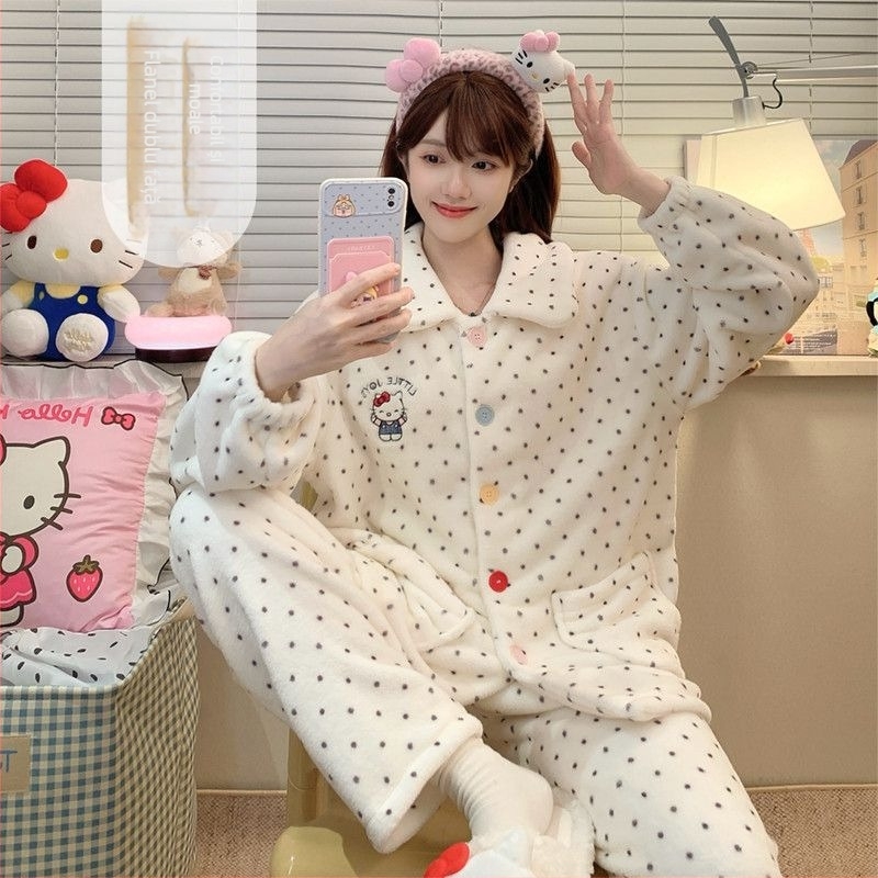 Set de pijamale din două piese, mâneci lungi, toamnă/iarnă, amestec poliester-spandex 95%+