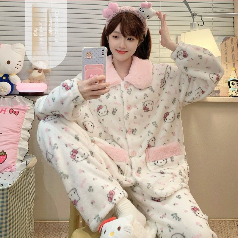 Set de pijamale din două piese, mâneci lungi, toamnă/iarnă, amestec poliester-spandex 95%+