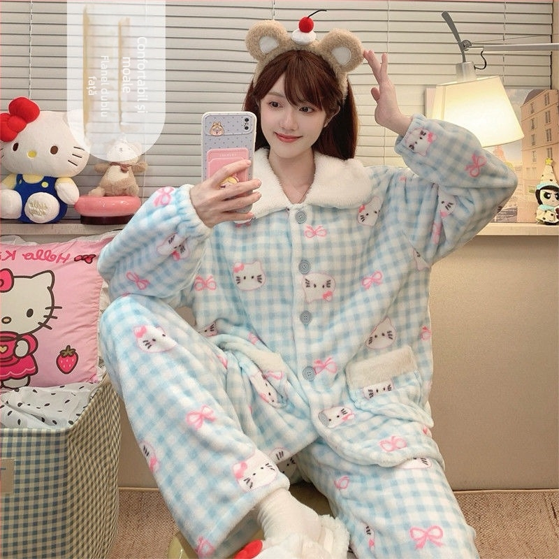 Set de pijamale din două piese, mâneci lungi, toamnă/iarnă, amestec poliester-spandex 95%+