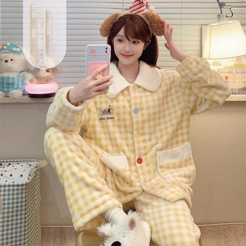 Set de pijamale din două piese, mâneci lungi, toamnă/iarnă, amestec poliester-spandex 95%+