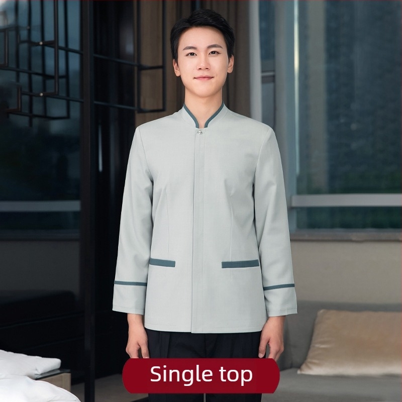 Uniformă de curățenie pentru hotel – Unisex, mâneci lungi, guler cu stand, iarnă, pantaloni, poliester elastan 90–95%